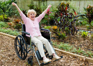 Watch out! This woman is on wheels and enjoying her regained functional independence Watch out! This woman is on wheels and enjoying her regained functional independence